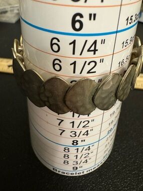 LOFT Hammered Disc Stretch Bracelet in Antique Silver